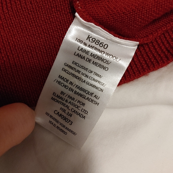 SOLD BNWT KANGOL MEN'S 100% merino wool  SWEATER - Picture 6 of 7